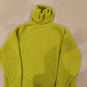 Bright Yellow Oversized Turtleneck Sweater S